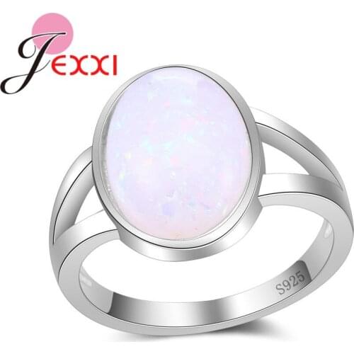 Vintage Bohemian Natural Decorative Pink Opal Rings for Women 925 Sterling Silver Sweet Jewelry for Women Gift in Party Hot Sale