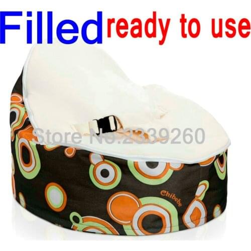 FILLED WITH BEANS Baby bean bag chair, Beautiful Colorful Dots Infant Bean Bag Baby Portable Beanbag Chair WITH Fillings
