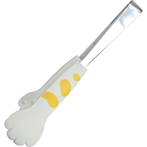 1pcs Kitchen Stainless Steel Food Clip Cat Paw Modeling Food Clamp Kitchen Barbecue Tong Grilling Cooking Salad Barbecue Clip