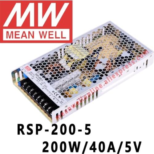Mean Well RSP-200-5 meanwell 5VDC/40A/200W Single Output with PFC Function Power Supply online store