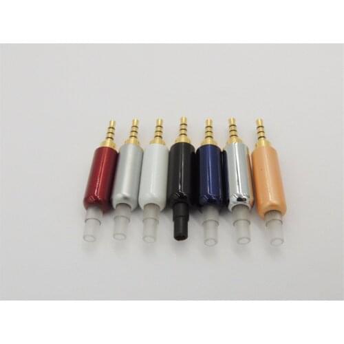 Copper gold stereo 2.5mm 4 pole male repair headphone jack Solder cable adapter connection audio plug connectors