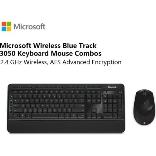 Microsoft Wireless Blue Track 3050 Keyboard Mouse Combos Multimedia Wireless 3000 Upgraded Edition
