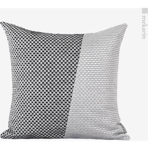 Model room home sofa pillow black and white geometric checkered pillow bedroom square pillow outdoor garden cushion pillowcase