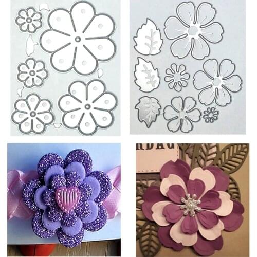 Layered Flower Petal Leaves Set Metal Cutting Dies for DIY Scrapbooking Paper Cards Making Decorative Crafts 2019 New Cut Die