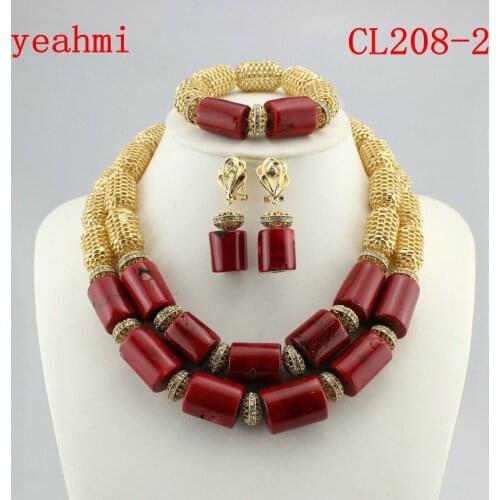 Newest Dudo Jewelry African Bridal Jewelry Sets Orange Original Coral Beads Jewelry Set For Nigerian Weddings Women Free Ship