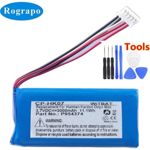 New 3000mAh P954374 Replacement Battery For Harman Kardon Onyx Mini Speaker Loudspeaker Li-Polymer Batteries