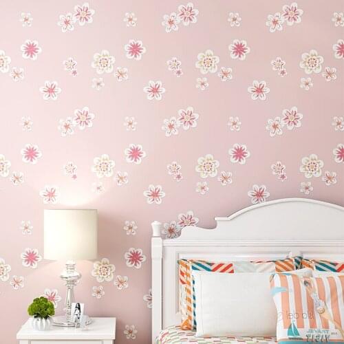 Beibehang wallpaper for walls 3 d Pastoral Flowers 3D Wallpaper Kids Room Princess Room Bedroom Romantic 3d Wallpaper 10m roll