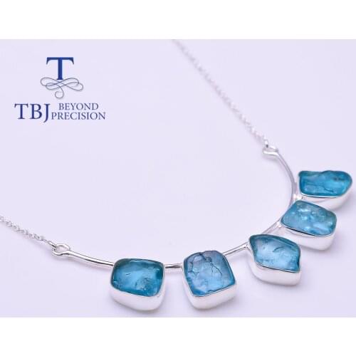 Handmade apatite gemstone Rough necklace natural gemstones fine unique jewelry 925 sterling silver for women mom wife nice gift