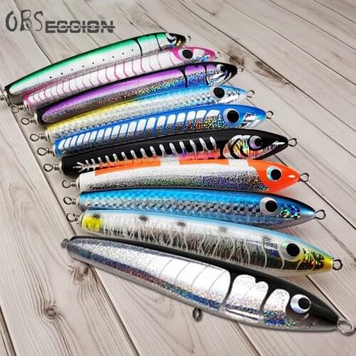 OBSESSION Topwater Wood Lure 90g 23cm 1pcs Stickbait Gt Surface Pencil Trolling Lure for Deep Sea Boat Fishing Popping Bait