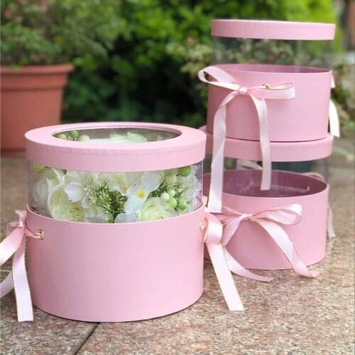 3pcs/set PVC transparent cover &around, bow gift or flower packing box,Christmas thanksgiving gift box wedding party decoration