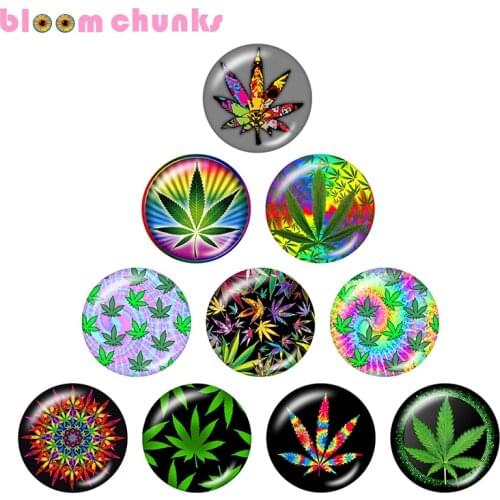 Psychedelic Pot Leaf Pot Leaves color 12mm/18mm/20mm/25mm Round photo glass cabochon demo flat back Making findings A4849