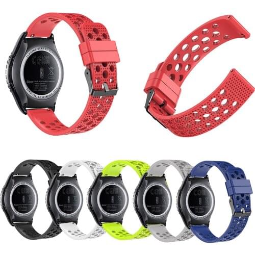 For Samsung Gear Sport Band 20mm Silicone Breathable Smart Watch Strap For Samsung Gear S2 Classic/Garmin Vivoactive 3 Bracelet