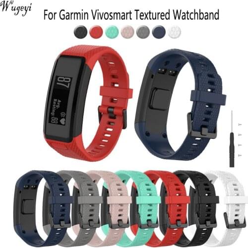For Garmin Vivosmart HR Smart Bracelet Watchband Silicone Watch Strap Texture Replacement Band