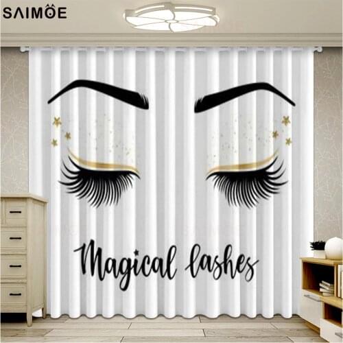 Eyelashes 3D Gold Curtain Modern Curtains For Living Room Luxury Girls Bedroom Blackout Curtains Home Decor Ultra Micro Shading