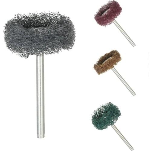 12Pcs/Set Mini Brush Scouring Pad Abrasive Wheel Brush Nylon Fiber Grinding Sanding Head Buffing Polishing Wheel Tool