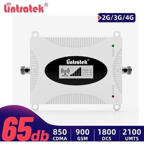 KW16L PRO Lintratek 2G 3G 4G Signal Repeater Cellular 1800 900 2100 850 Mobile Amplifier FDD LCD GSM LTE UMTS Telephone Booster