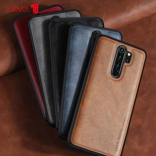 X-level Pu Leather Case For Xiaomi Redmi Note 8 Pro Soft Silicone Edge Shockproof Back Phone Cover For Redmi Note 8 Case Funda