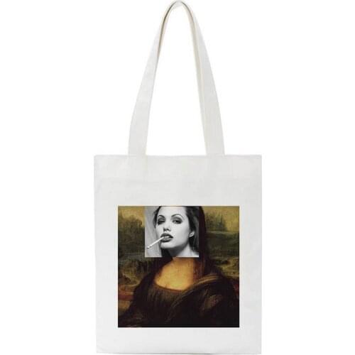 New Designed Women Canvas Bags Funny Shopping Bag Aesthetics Cute Lady Handbag Large Capacity Eco Womens Bag Reusable