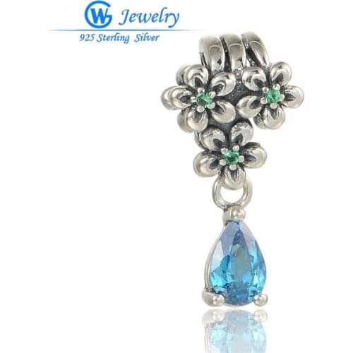 Crystal Pendant Charm 925 Sterling Silver Mothers Day Gift Charms Fits For Necklaces & Bracelets GW Fashion Jewelry S256