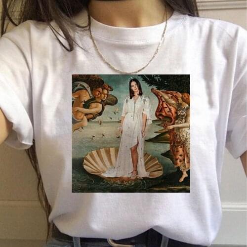Women Famous Actress Printed T-shirt Girls 90s Graphic Korean Top T-shirt Women Lana Del Rey Harajuku T-shirt Women Fan T-shirt