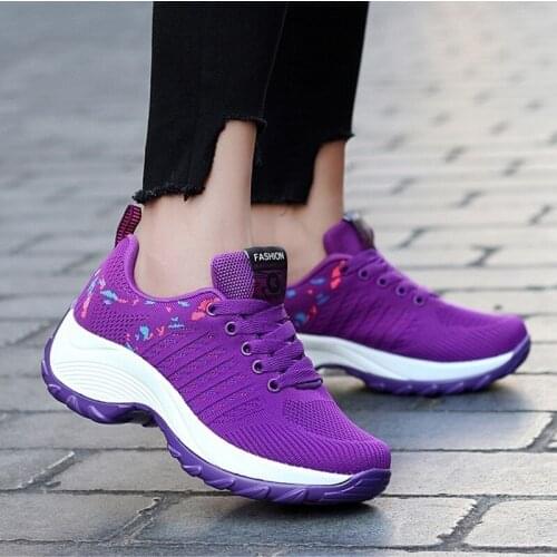 Women Tennis Shoes Sneakers Basket Femme Thick Bottom Platform Wedge Lace-Up Breathable Woman Shoes Ladies Heightening Shoes