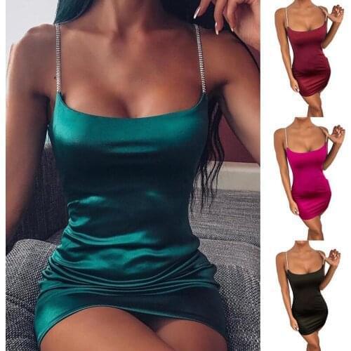 Halter Dress Womens Summer Low-Cut Backless Fashion Sexy Deep V Solid Color Slim High Package Hip Dress