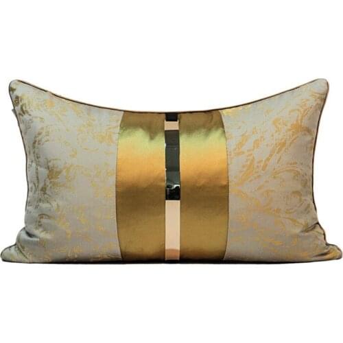 Gold Simple Design Cushion Cover Luxury European Home Decorative Pillowcase Waist Pillows For Living Room Sofa Cushions