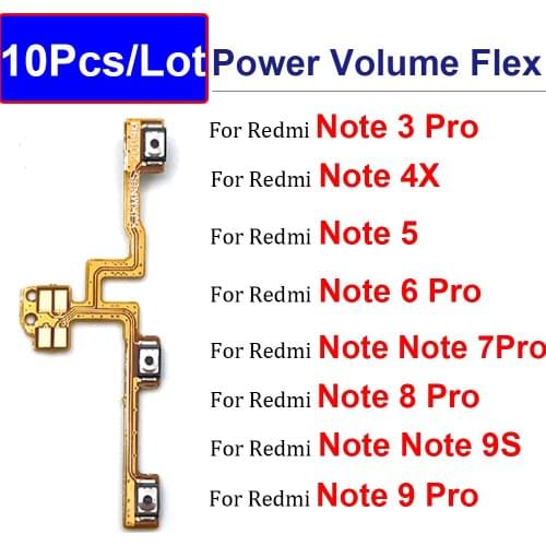2pcs/lots Power Switch On/Off Button Volume Key Button Flex Cable For Xiaomi Redmi Note 8 Pro