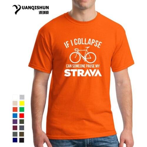 16Colors Summer If I Collapse Can Someone Pause My Strava Print Casual Mens T Shirts Fashion Mens Tops Short Sleeve Men T-shirt