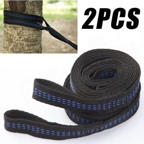 2pcs Hammock Strap 200cm Tree Hanging Spare Part Outdoor Aerial Yoga Portable Outdoor Camping Hammock 200KG Load