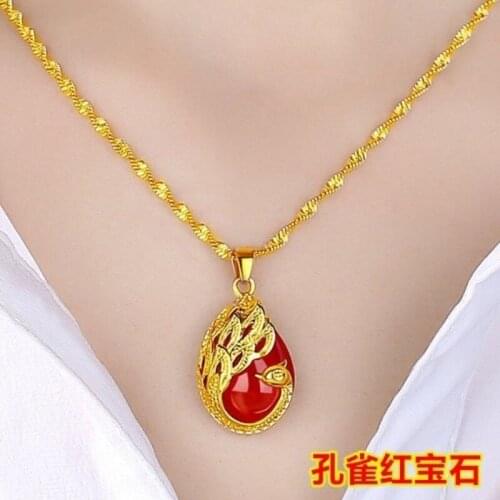 2021 gemstone pendant ladies necklace jewelry ins trend gift new net celebrity fashion pendant