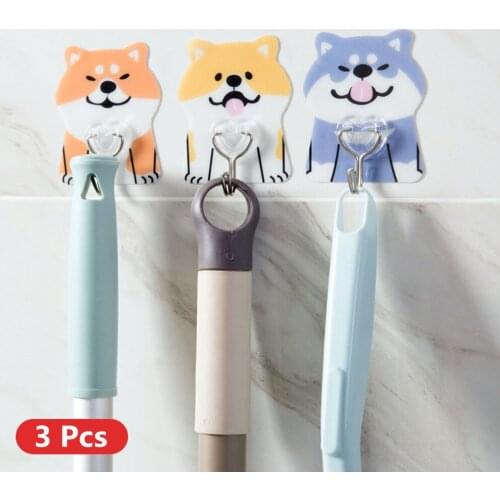 Animal paste hook 3pcs Clothes Hanger Wall Mounted Coat Hook Decorative Key Holder Hat Scarf Handbag Storage Bathroom Rack
