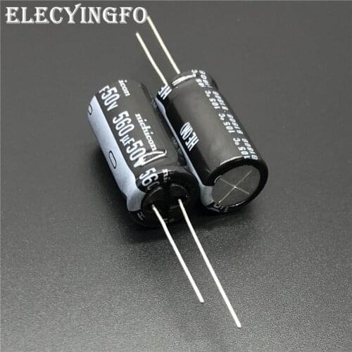 5pcs/50pcs 560uF 50V NICHICON HE Series 12.5x25mm Extremely Low Impedance 50V560uF Aluminum Electrolytic Capacitor