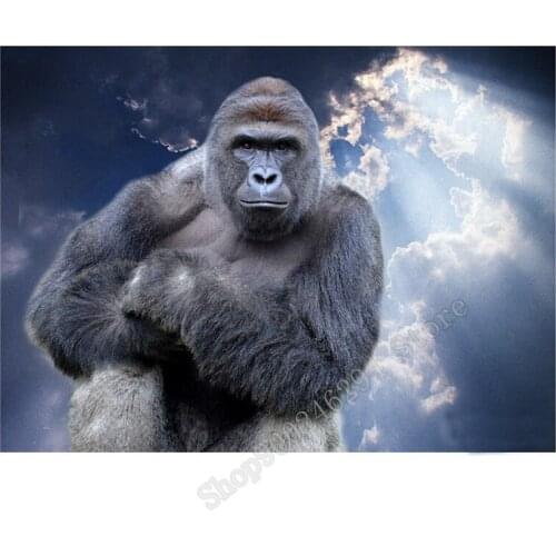 5D DIY Diamond Painting Cross Stitch Full Drill Square Round Diamond Embroidery Gorilla Diamond Handmade Gift Home Decor FF2206