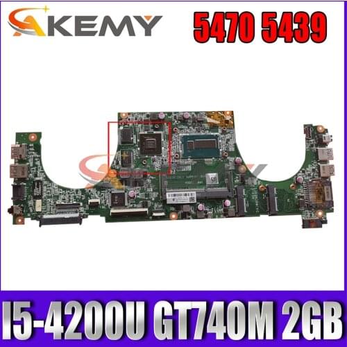 Akemy CN-02TK7V 2TK7V For DELL Vostro 5470 5439 Laptop Motherboard DAJW8CMB8E1 Mainboard I5-4200U GT740M 2GB 100%Tested