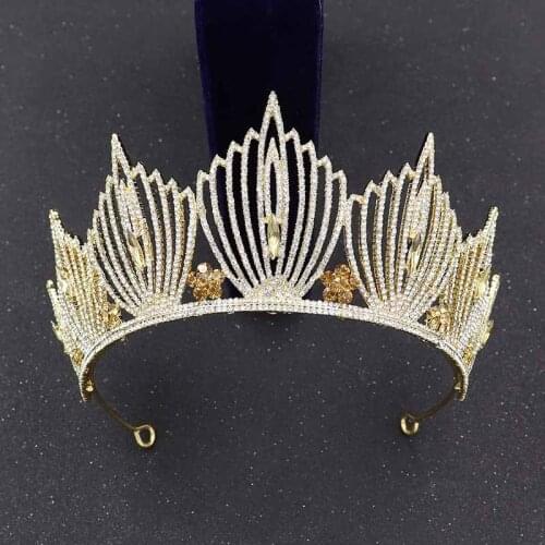 Hair Accessories Bride Full Crown Baroque Rhinestone Princess Crown Headband Wedding Dress Headdress