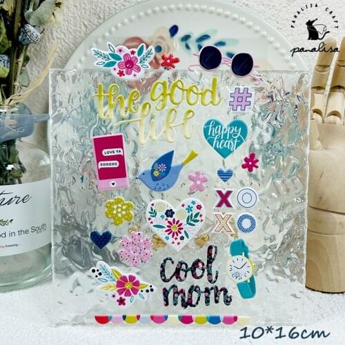 Panalisacraft Flower puffy stickers Cool mum Scrapbooking Creative Stickers for Cards Decor Handmade embellishment