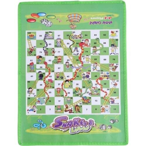Children Folding Snake Chess Toys Portable Snakes And Ladders Puzzle Game Preschool Training Intellectual Development Toys Gifts