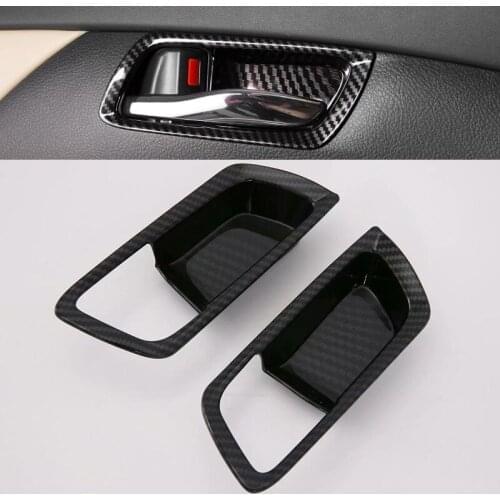 For TOYOTA Alphard 2015-2021 2PCS Carbon Fiber ABS Car Interior Side Door Handle Bowl Protector Cover Trim Molding Car Styling