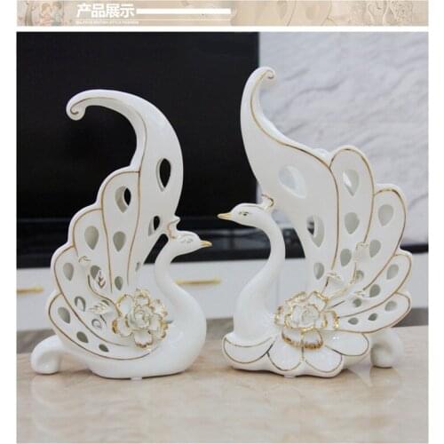 European Swan Home Furnishing decoration room Couple swans wedding gift room ceramic crafts