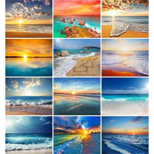 EverShine DIY Painting By Numbers Landscape Hand Painted Oil Paint By Numbers Seascape Drawing Canvas Handmade Art Wall Decor