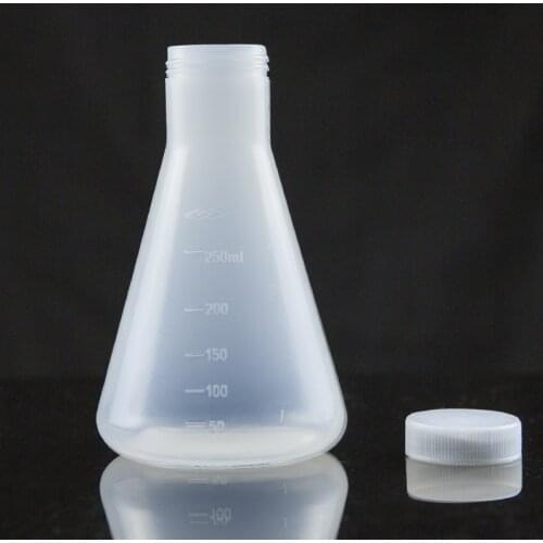 50ml to 1000ml Lab Plastic erlenmeyer flask conical container bottle with screw cap for laboratory experiment