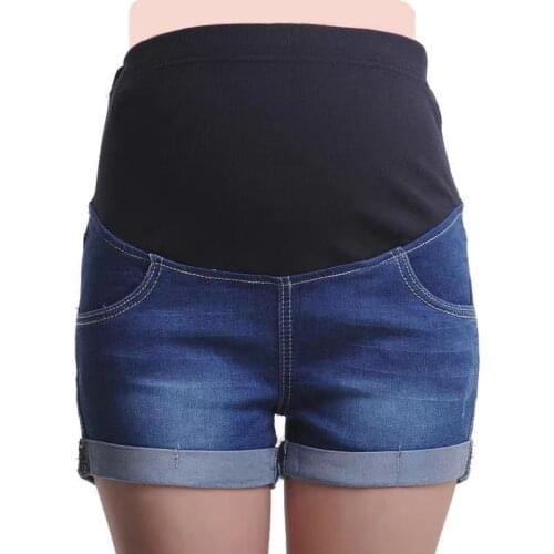 Summer Maternity Denim Shorts, Fashionable Slim Belly Support Pants, Korean Version of Popular Maternity Shorts