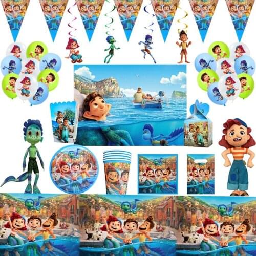 Disney Luca Disposable Party Tableware Set Kids Cartoon Anime Theme Party Decorations Toys Baby Shower Birthday Party Supplies
