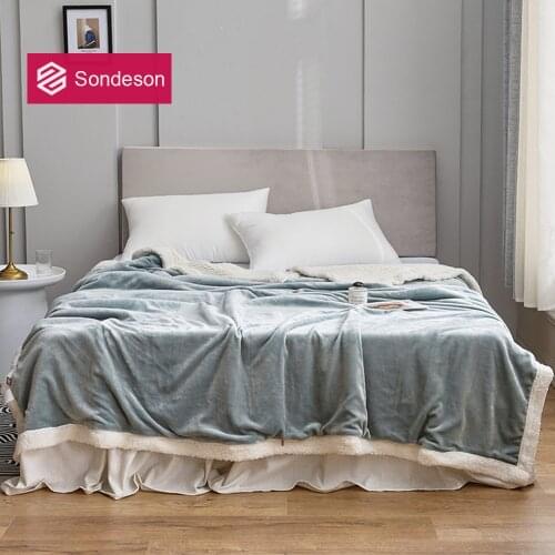 Sondeson Fashion Pure Women Blue Gray Blanket Warm Magic Fleece Duvet Cover Soft Travel Beach Throw Aircraft TV Sofa Blanket