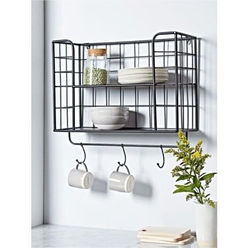Authentic Metal Hook Hanging Cage Metal Decorative Wall Shelf Model Black Perfect Design For Those Who Say Sturdy Stylish Modern