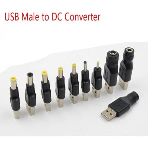 1PCS USB 2.0 Male to DC 3.0/ 4.0*1.7 mm 5.5*2.1/4.8*1.7/2.5*0.7 male Plug Jack Converter Laptop Adapter Connector For phones