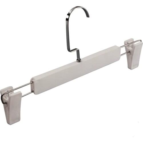 Thick White Flat Hook Plastic Pants Rack Non-slip Matte Pants Clip Clothing Store Decorative Hangers Plastic Trousers Hanger