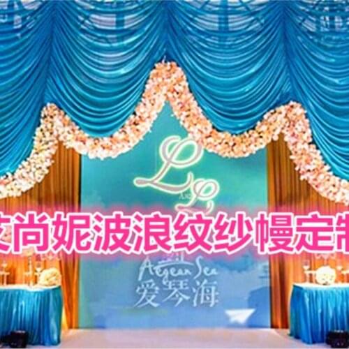 Top selling waterfall wedding backdrops ,wedding stage drape color can be customed,wedding decor