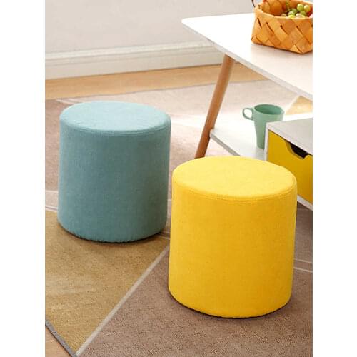 Household solid wood multi colors round stool simple shoes changing bench Nordic living room ins cloth sitting furniture